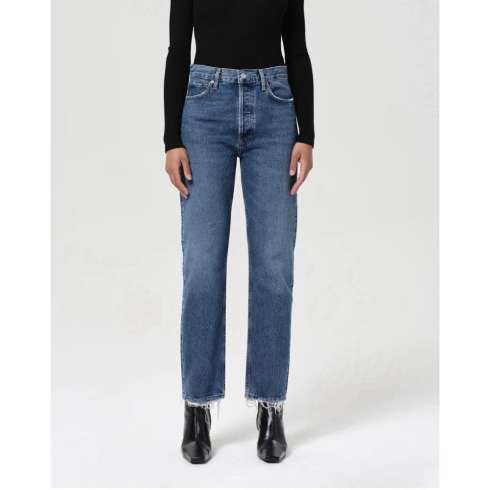 AGOLDE 90's‎ Pinch Waist High Rise Straight Jeans In Range Wash - Size 33
